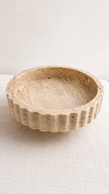 ظرف سنگ طبیعی دورشیار پایه دار