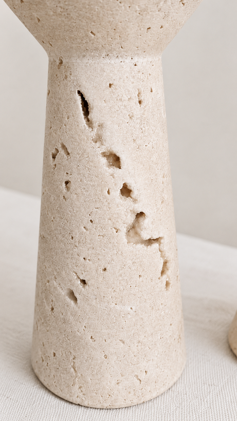 جا شمعی مخروطی سنگ طبیعی