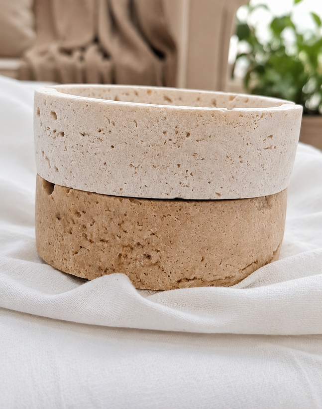 زیر سیگاری دایره سنگ طبیعی نراورتن